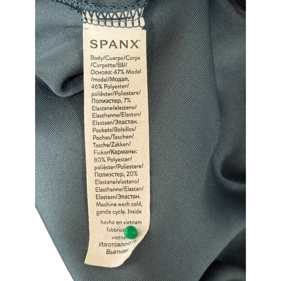 Spanx Air Luxe Short Sleeve Romper With Drawstring Waist Blue Womens Size M - Picture 7 of 8